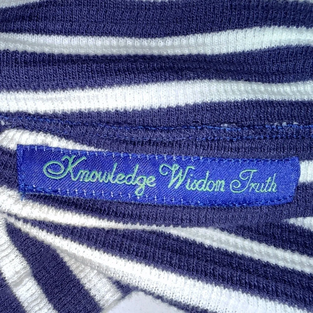 Robert Graham Classic Fit Quarter Zip Sweater Navy White Stripe Cotton Men’s M